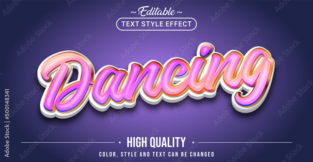 Leinwandbilder editable text style effect - dancing text style theme.