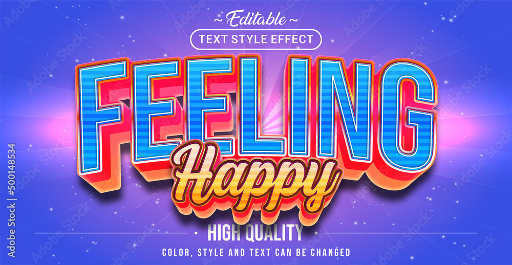 Poster Editable text style effect - Feeling text style theme.