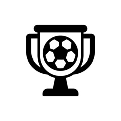 Obraz premium Football or soccer winner trophy icon vector, symbol of victory event color editable on white background