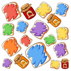 Toasted bread with jam