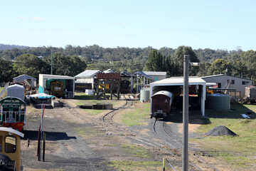 Railway yard and station in the Queensland town of Warwick in Southern Downs Region, featuring...