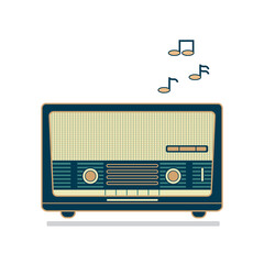 Retro old radio illustration design