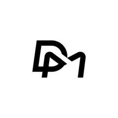 Monogram dm logo template design concept