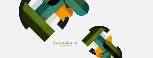 Round geometric shapes lines and circles. Vector template for wallpaper banner background or landing page