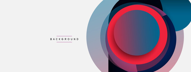 Vector round shapes circles minimal geometric background. Vector illustration for wallpaper banner background or landing page