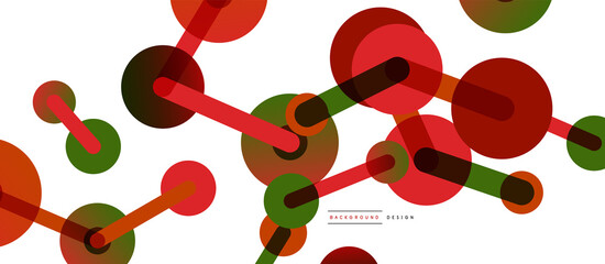 Line points connections geometric abstract background. Circles connected by lines. Trendy techno business template for wallpaper, banner, background or landing