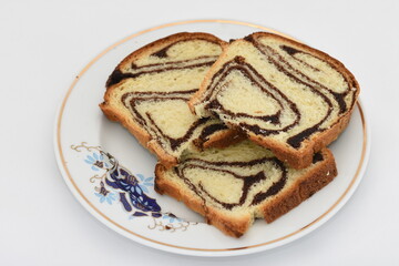 Cozonac, Romania, Bistrita, traditional Sponge Cake with cocoa 