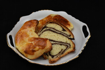 Cozonac, Romanian traditional Sponge Cake   with cocoa