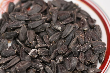  Roasted salted black sunflower seed background
