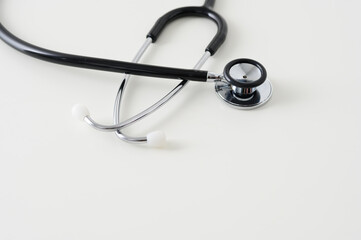 聴診器　白背景　コピースペース　医療