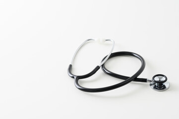 聴診器　白背景　コピースペース　医療