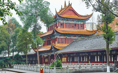 Fototapeta premium Chinese traditional Buddhist temple architecture