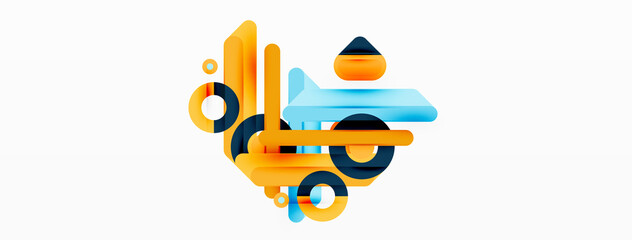 Creative geometric wallpaper. Minimal lines and circles background