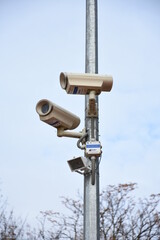 Surveillance Security Camera or CCTV in for protection system in Romania, Bistrita