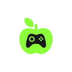 green apple vector with game console concept