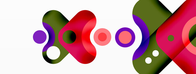 Creative geometric wallpaper. Minimal bubble arrow and circle abstract background. Techno business template for wallpaper, banner, background or landing