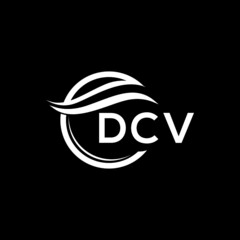 DCV letter logo design on black background. DCV  creative initials letter logo concept. DCV letter design.