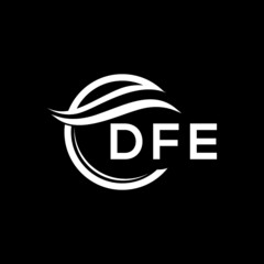 DFE letter logo design on black background. DFE  creative initials letter logo concept. DFE letter design.
