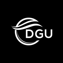 DGU letter logo design on black background. DGU  creative initials letter logo concept. DGU letter design.
