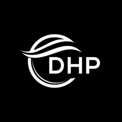 DHP letter logo design on black background. DHP  creative initials letter logo concept. DHP letter design.
