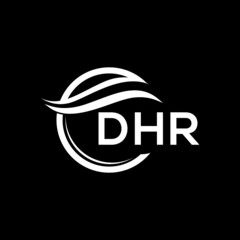 DHR letter logo design on black background. DHR  creative initials letter logo concept. DHR letter design.
