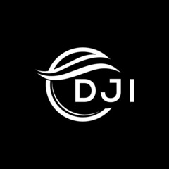 DJI letter logo design on black background. DJI creative  initials letter logo concept. DJI letter design.