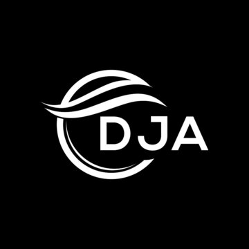 DJA letter logo design on black background. DJA creative  initials letter logo concept. DJA letter design.