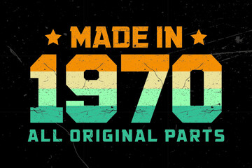 Birth Year Vintage Retro Typography T-Shirt Design