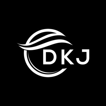 DKJ letter logo design on black background. DKJ creative  initials letter logo concept. DKJ letter design.