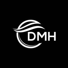 DMH letter logo design on black background. DMH  creative initials letter logo concept. DMH letter design.
