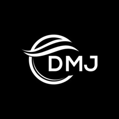DMJ letter logo design on black background. DMJ  creative initials letter logo concept. DMJ letter design.
