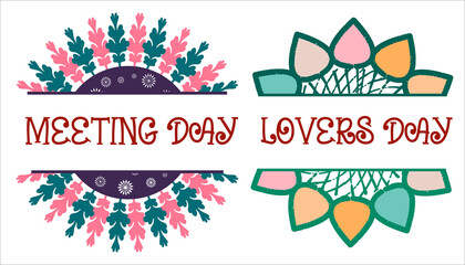 Decorative monograms of flowers for your design.