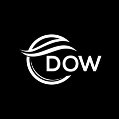 DOW letter logo design on black background. DOW  creative initials letter logo concept. DOW letter design.
