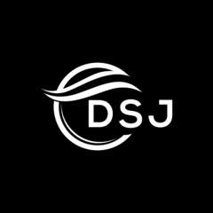 DSJ letter logo design on black background. DSJ  creative initials letter logo concept. DSJ letter design.
