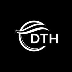 DTH letter logo design on black background. DTH  creative initials letter logo concept. DTH letter design.