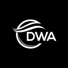 DWA letter logo design on black background. DWA  creative initials letter logo concept. DWA letter design.