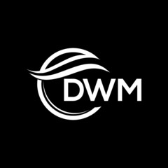 DWM letter logo design on black background. DWM  creative initials letter logo concept. DWM letter design.
