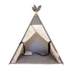 Children's wigwam isolated on white background. Room interior decoration. Scandinavian interior design. © Adil
