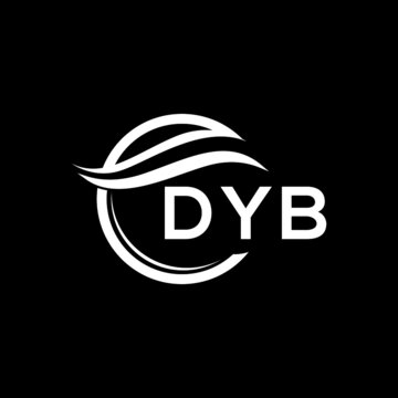DYB letter logo design on black background. DYB  creative initials letter logo concept. DYB letter design.
