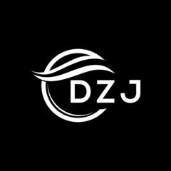 DZJ letter logo design on black background. DZJ  creative initials letter logo concept. DZJ letter design.
