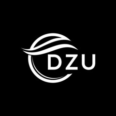DZU letter logo design on black background. DZU  creative initials letter logo concept. DZU letter design.
