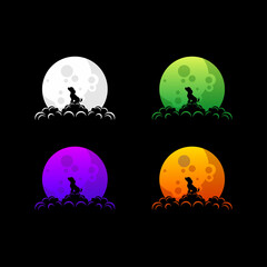 dog silhouette logo design template