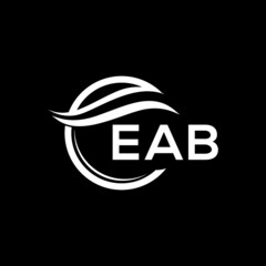 EAB letter logo design on black background. EAB  creative initials letter logo concept. EAB letter design.
