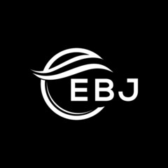 EBJ letter logo design on black background. EBJ  creative initials letter logo concept. EBJ letter design.
