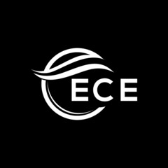 ECE letter logo design on black background. ECE creative initials letter logo concept. ECE letter design.
