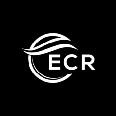 ECR letter logo design on black background. ECR  creative initials letter logo concept. ECR letter design.
