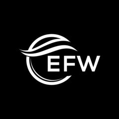 EFW letter logo design on black background. EFW  creative initials letter logo concept. EFW letter design.
