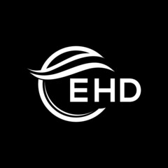 Fototapeta premium EHD letter logo design on black background. EHD creative initials letter logo concept. EHD letter design. 