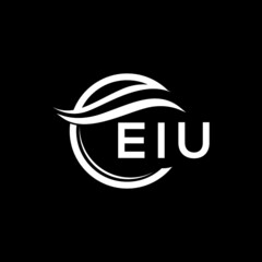 EIU letter logo design on black background. EIU  creative initials letter logo concept. EIU letter design.
