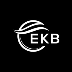 EKB letter logo design on black background. EKB  creative initials letter logo concept. EKB letter design.